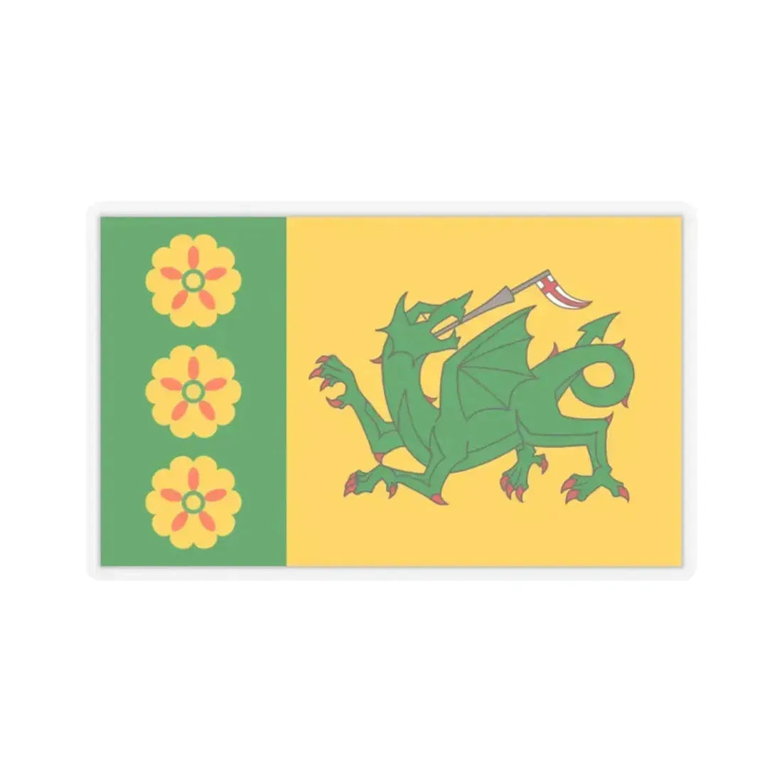 Flag of Evenley UK - STICKER Vinyl Kiss-Cut Decal 2 Inch Transparent - The Sticker Space