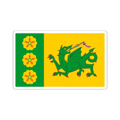 Flag of Evenley UK - STICKER Vinyl Kiss-Cut Decal 4 Inch White - The Sticker Space