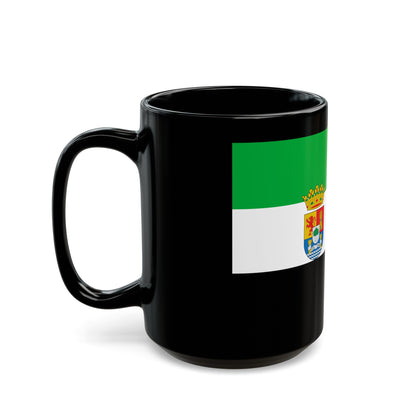 Flag of Extremadura Spain - Black Coffee Mug-The Sticker Space