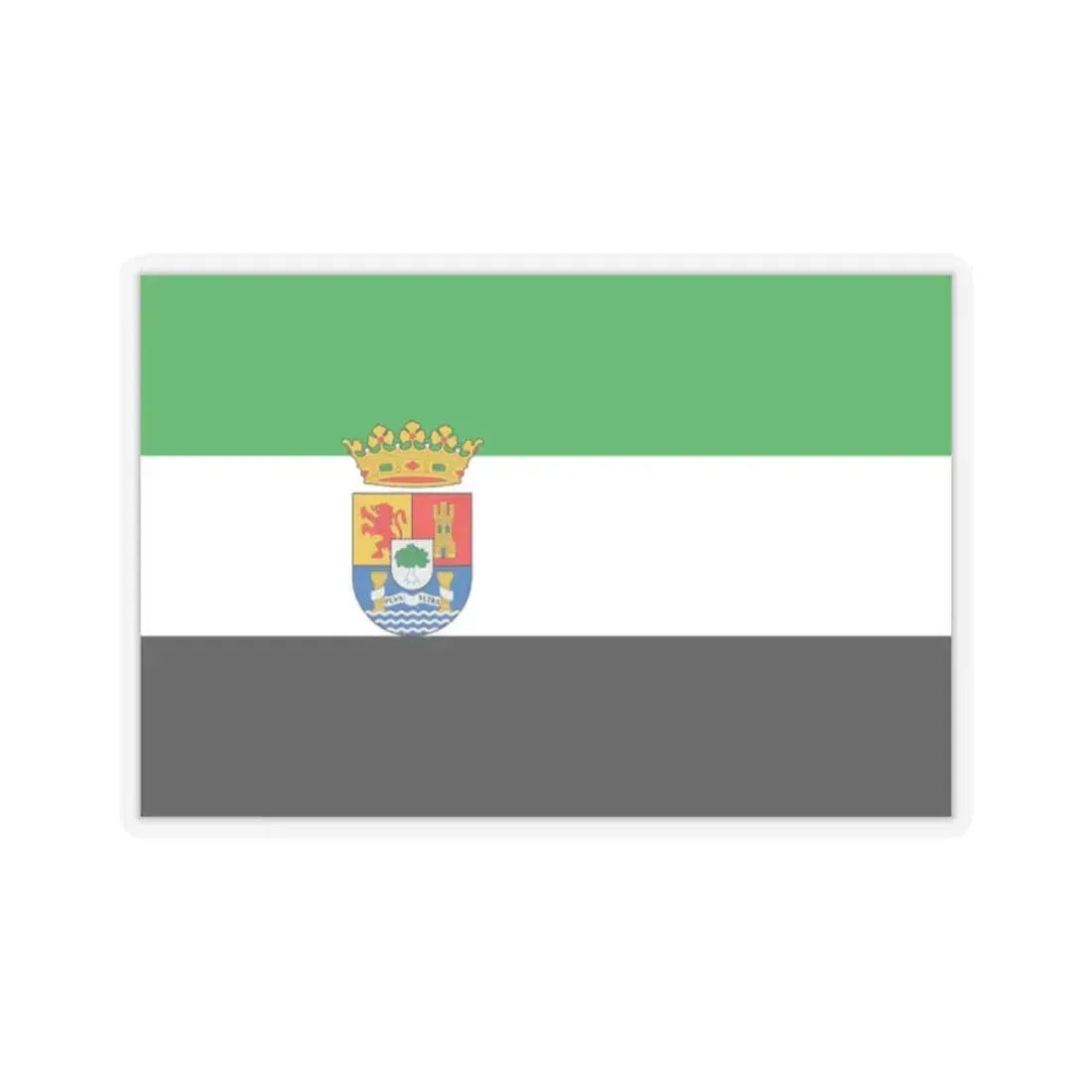 Flag of Extremadura Spain - STICKER Vinyl Kiss-Cut Decal 2 Inch Transparent - The Sticker Space