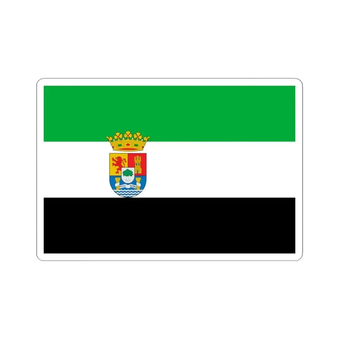 Flag of Extremadura Spain - STICKER Vinyl Kiss-Cut Decal 4 Inch White - The Sticker Space