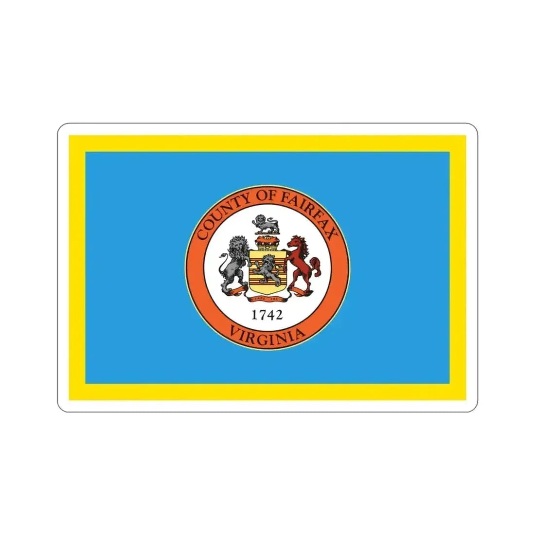 Flag of Fairfax County Virginia STICKER Vinyl Die-Cut Decal - The Sticker Space