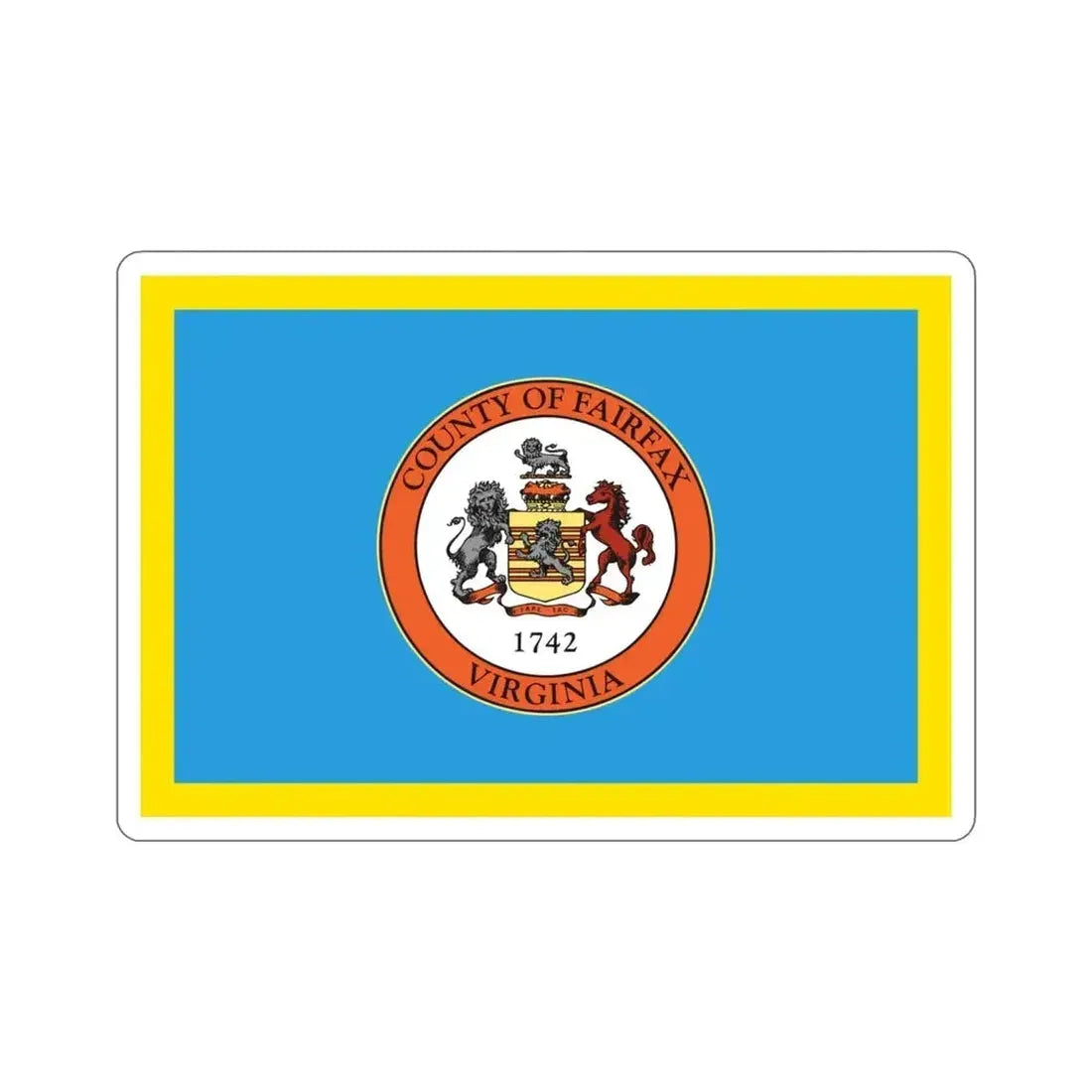 Flag of Fairfax County Virginia STICKER Vinyl Die-Cut Decal - The Sticker Space