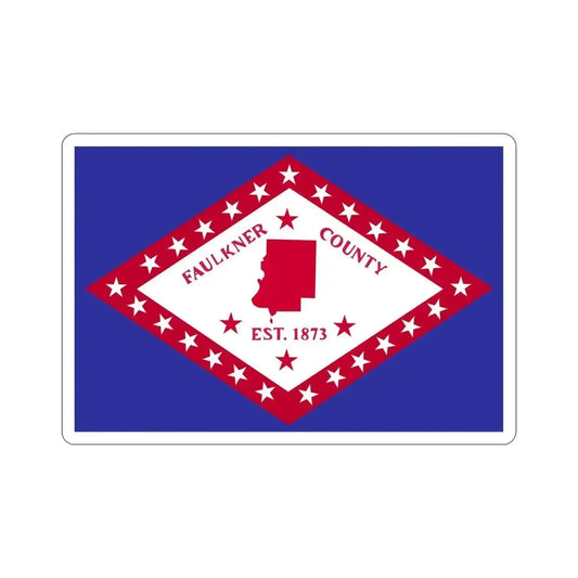 Flag of Faulkner County Arkansas STICKER Vinyl Die-Cut Decal 6 Inch - The Sticker Space
