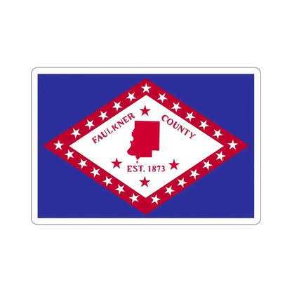 Flag of Faulkner County Arkansas STICKER Vinyl Die-Cut Decal - The Sticker Space