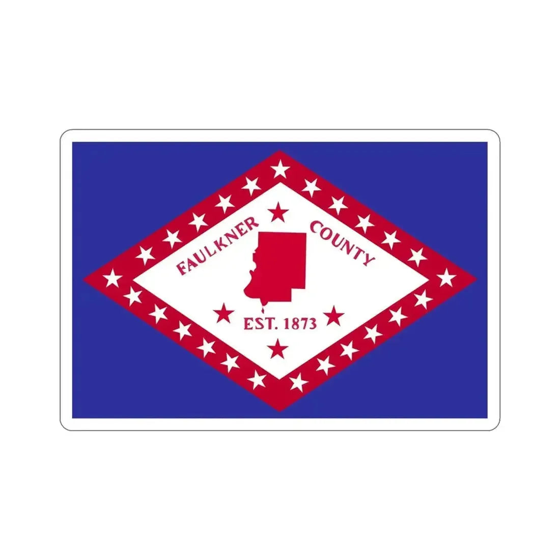 Flag of Faulkner County Arkansas STICKER Vinyl Die-Cut Decal - The Sticker Space