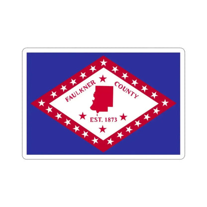 Flag of Faulkner County Arkansas STICKER Vinyl Die-Cut Decal - The Sticker Space