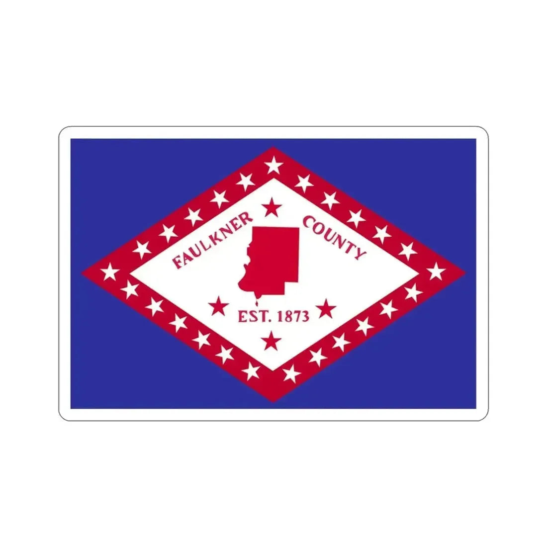 Flag of Faulkner County Arkansas STICKER Vinyl Die-Cut Decal - The Sticker Space