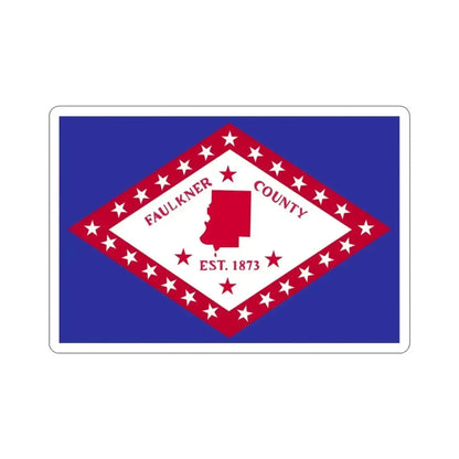 Flag of Faulkner County Arkansas STICKER Vinyl Die-Cut Decal - The Sticker Space