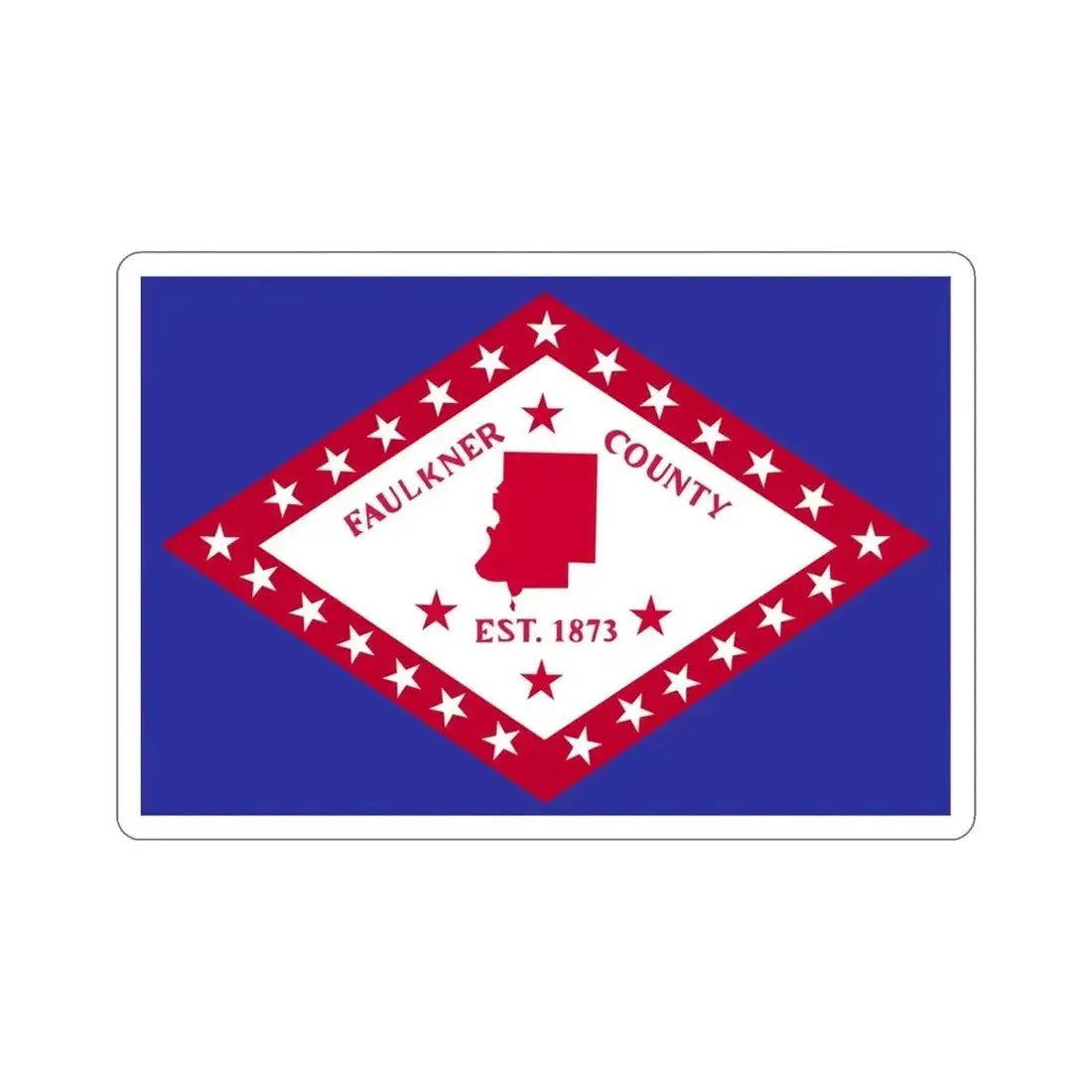 Flag of Faulkner County Arkansas STICKER Vinyl Die-Cut Decal - The Sticker Space