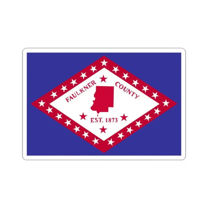 Flag of Faulkner County Arkansas (United States) STICKER Vinyl Kiss-Cut Decal 3 Inch White - The Sticker Space