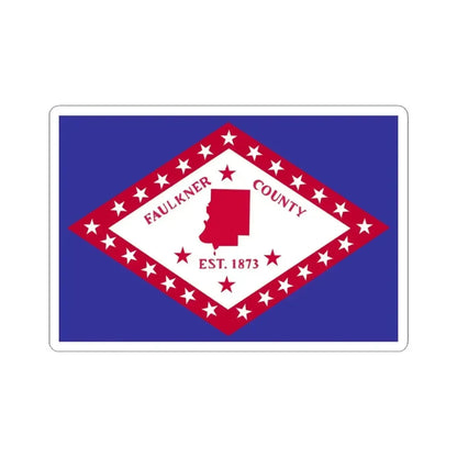 Flag of Faulkner County Arkansas (United States) STICKER Vinyl Kiss-Cut Decal 4 Inch White - The Sticker Space