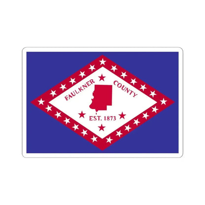 Flag of Faulkner County Arkansas (United States) STICKER Vinyl Kiss-Cut Decal 6 Inch White - The Sticker Space