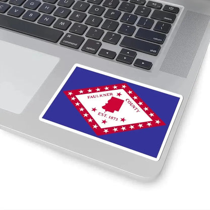 Flag of Faulkner County Arkansas (United States) STICKER Vinyl Kiss-Cut Decal - The Sticker Space