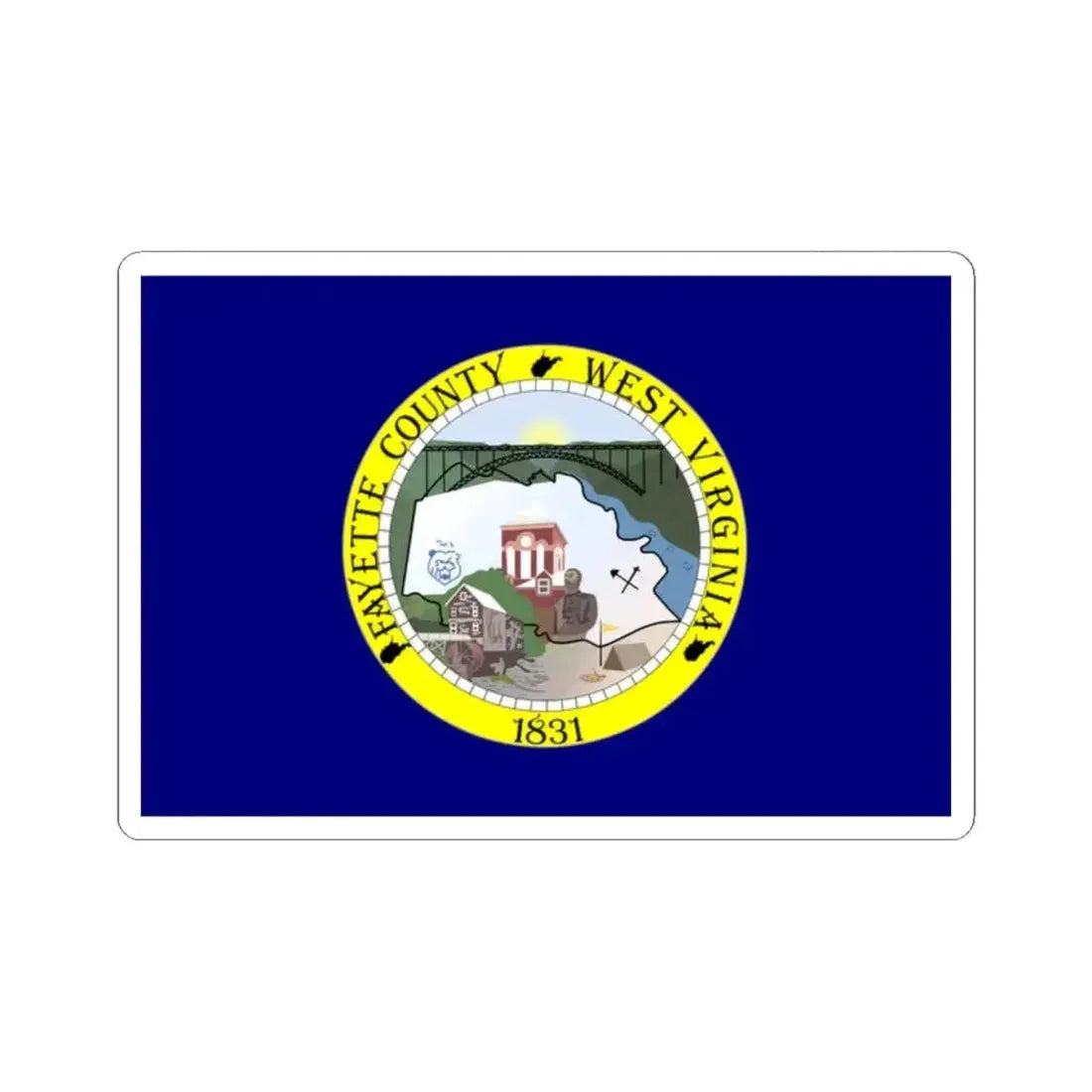 Flag of Fayette County West Virginia (United States) STICKER Vinyl Kiss-Cut Decal 2 Inch White - The Sticker Space