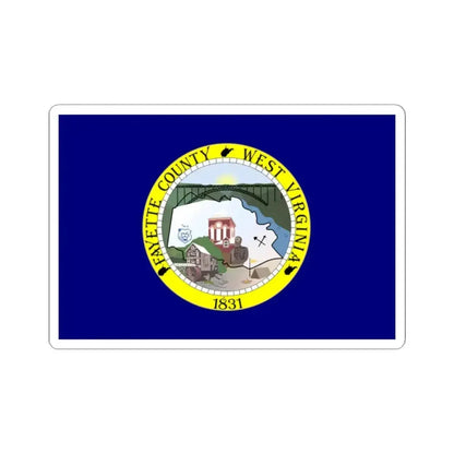 Flag of Fayette County West Virginia (United States) STICKER Vinyl Kiss-Cut Decal 2 Inch White - The Sticker Space