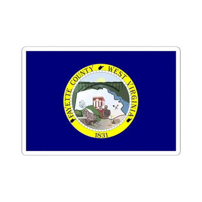 Flag of Fayette County West Virginia (United States) STICKER Vinyl Kiss-Cut Decal 6 Inch White - The Sticker Space