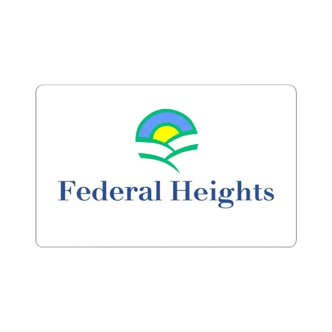 Flag of Federal Heights Colorado (United States) STICKER Vinyl Kiss-Cut Decal 4 Inch White - The Sticker Space