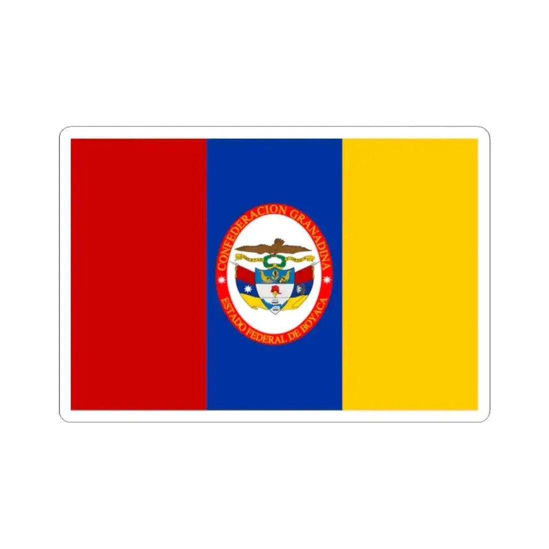 Flag of Federal State of Boyaca (Colombia) STICKER Vinyl Kiss-Cut Decal 2 Inch White - The Sticker Space