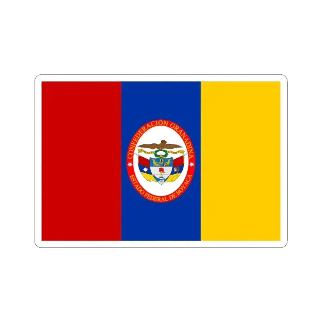 Flag of Federal State of Boyaca (Colombia) STICKER Vinyl Kiss-Cut Decal 3 Inch White - The Sticker Space