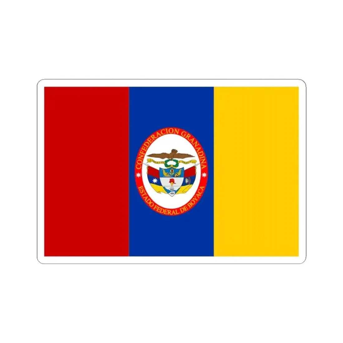 Flag of Federal State of Boyaca (Colombia) STICKER Vinyl Kiss-Cut Decal 4 Inch White - The Sticker Space