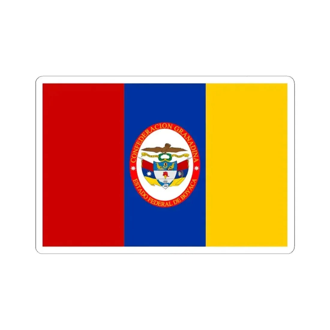 Flag of Federal State of Boyaca (Colombia) STICKER Vinyl Kiss-Cut Decal 6 Inch White - The Sticker Space