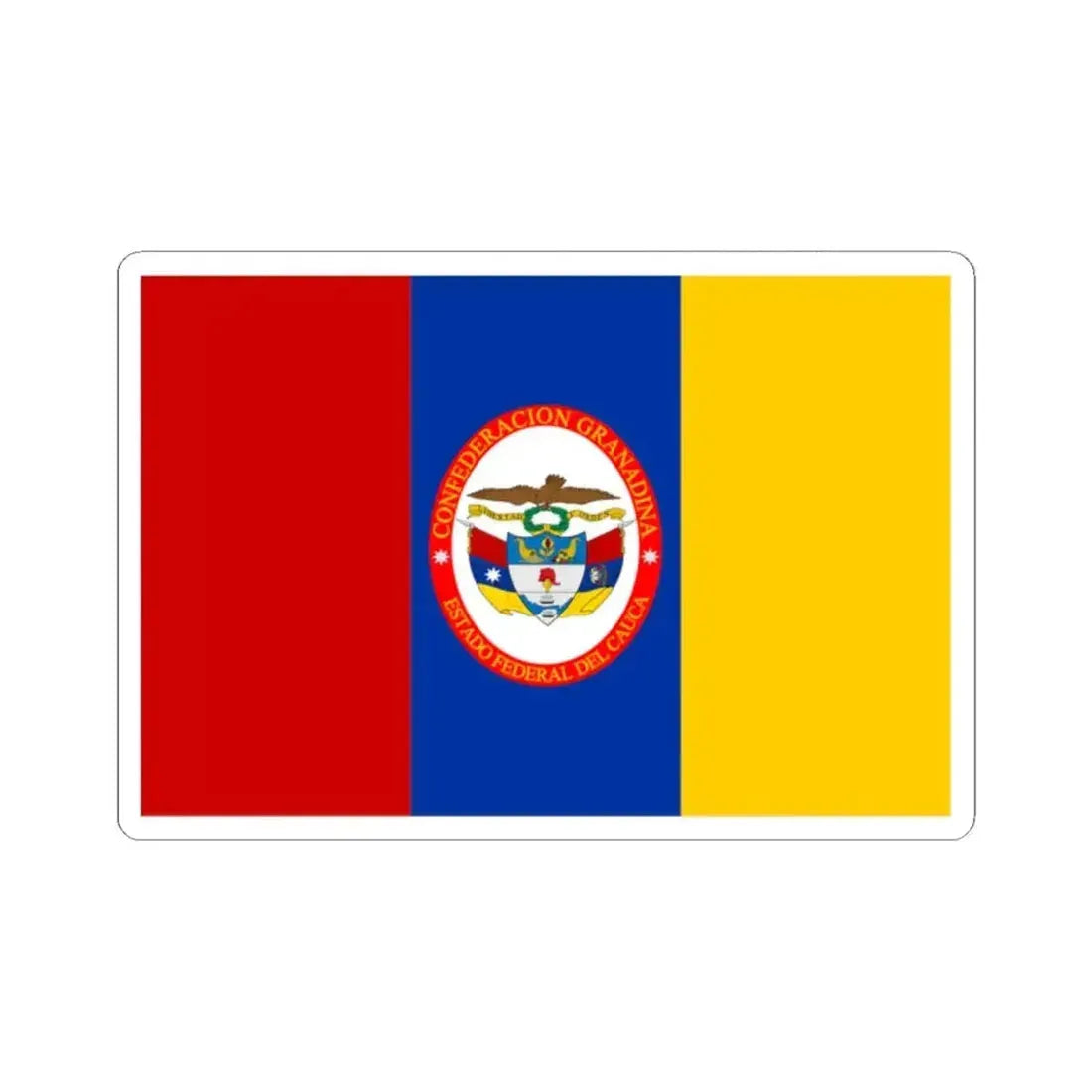 Flag of Federal State of Cauca (Colombia) STICKER Vinyl Kiss-Cut Decal 2 Inch White - The Sticker Space