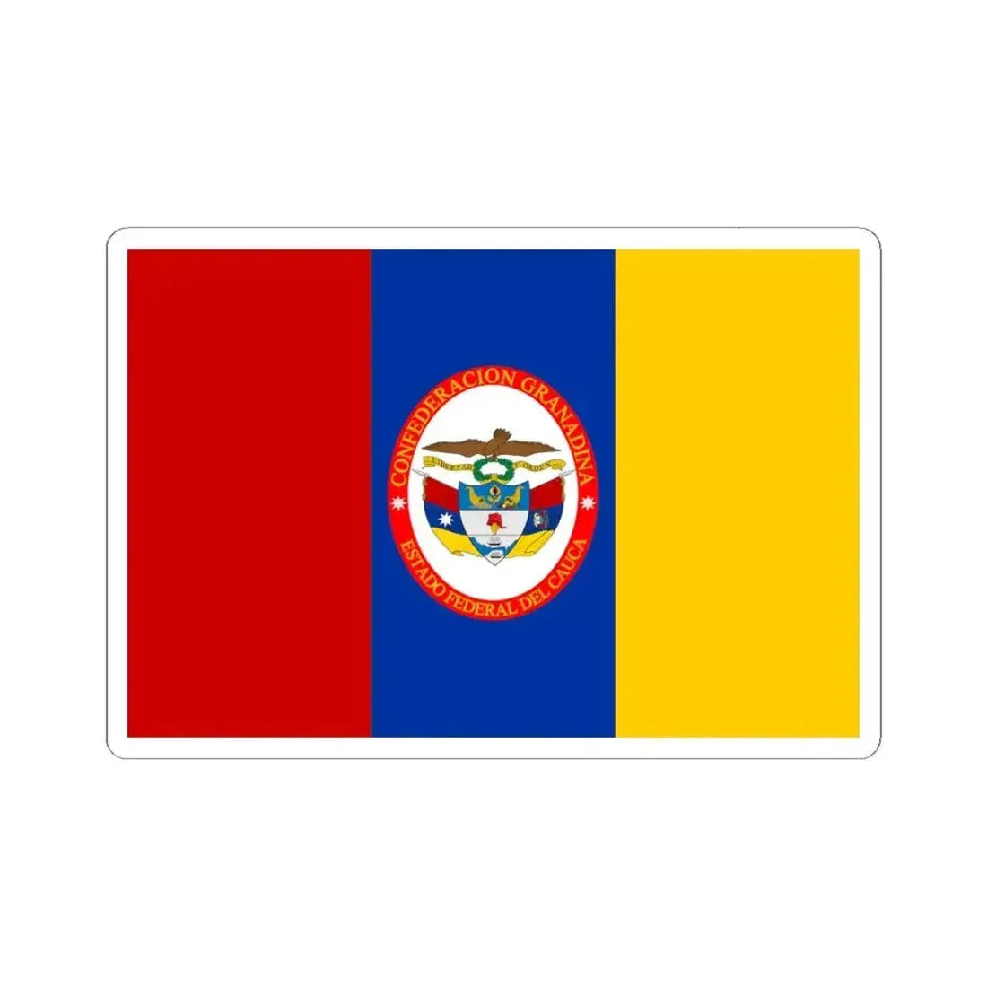 Flag of Federal State of Cauca (Colombia) STICKER Vinyl Kiss-Cut Decal 6 Inch White - The Sticker Space