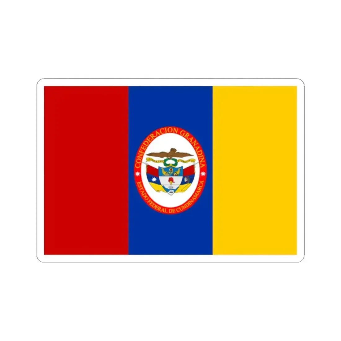 Flag of Federal State of Cundinamarca (Colombia) STICKER Vinyl Kiss-Cut Decal 2 Inch White - The Sticker Space