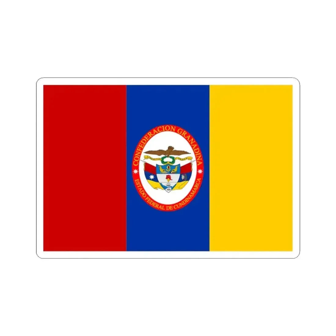 Flag of Federal State of Cundinamarca (Colombia) STICKER Vinyl Kiss-Cut Decal 3 Inch White - The Sticker Space
