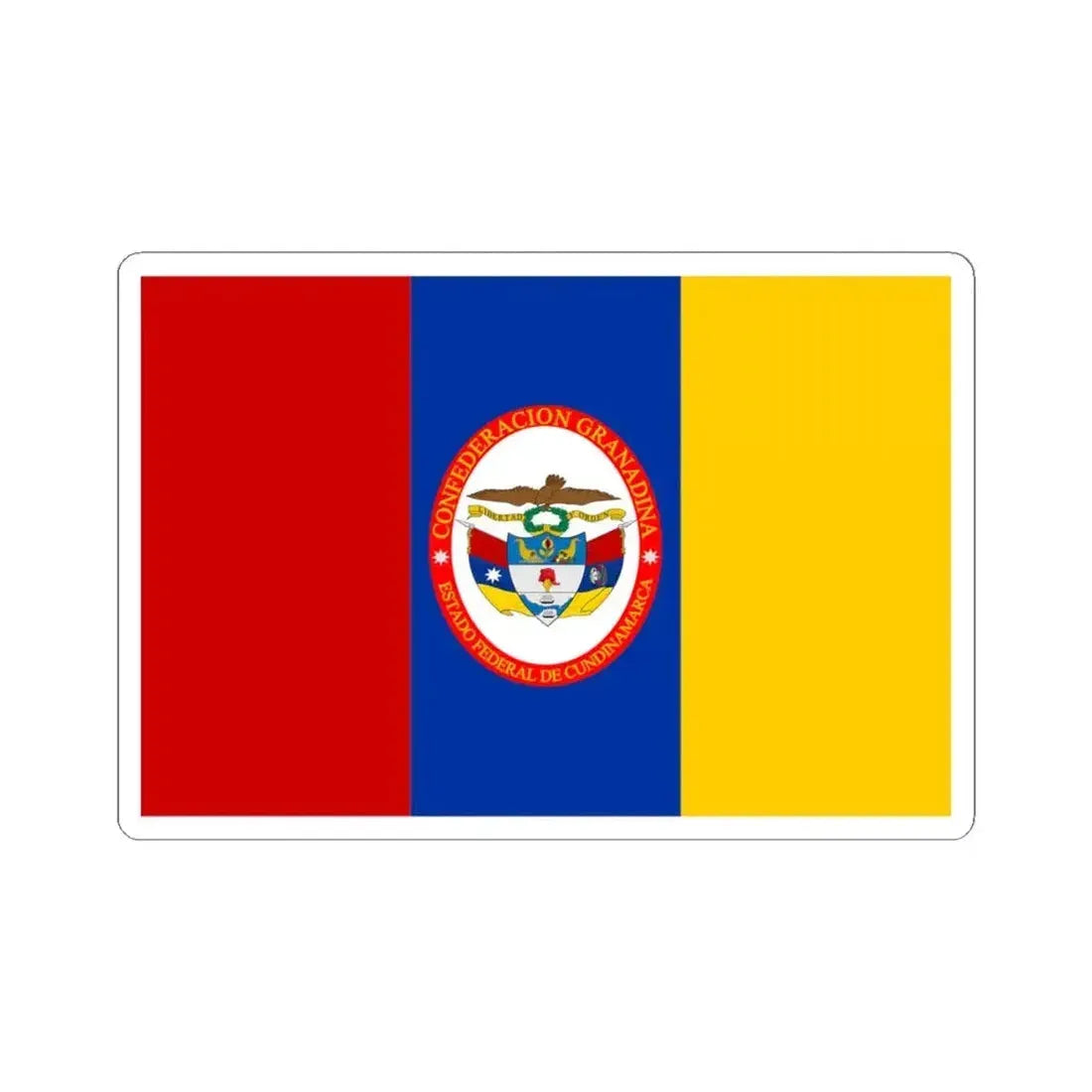 Flag of Federal State of Cundinamarca (Colombia) STICKER Vinyl Kiss-Cut Decal 4 Inch White - The Sticker Space