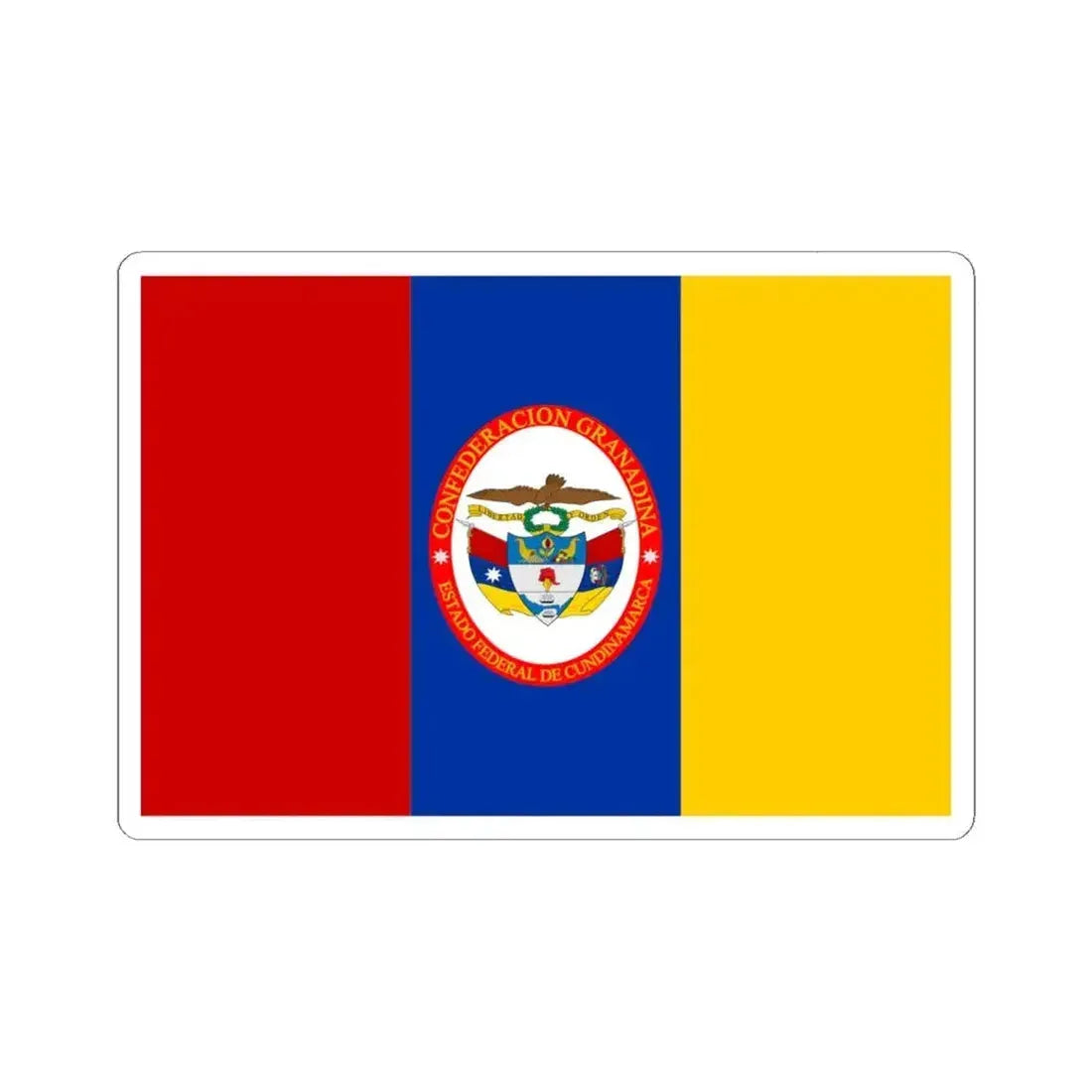 Flag of Federal State of Cundinamarca (Colombia) STICKER Vinyl Kiss-Cut Decal 6 Inch White - The Sticker Space