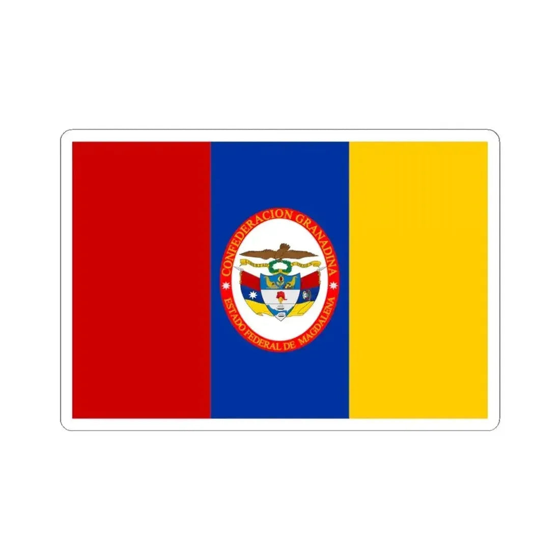 Flag of Federal State of Magdalena (Colombia) STICKER Vinyl Kiss-Cut Decal 4 Inch White - The Sticker Space