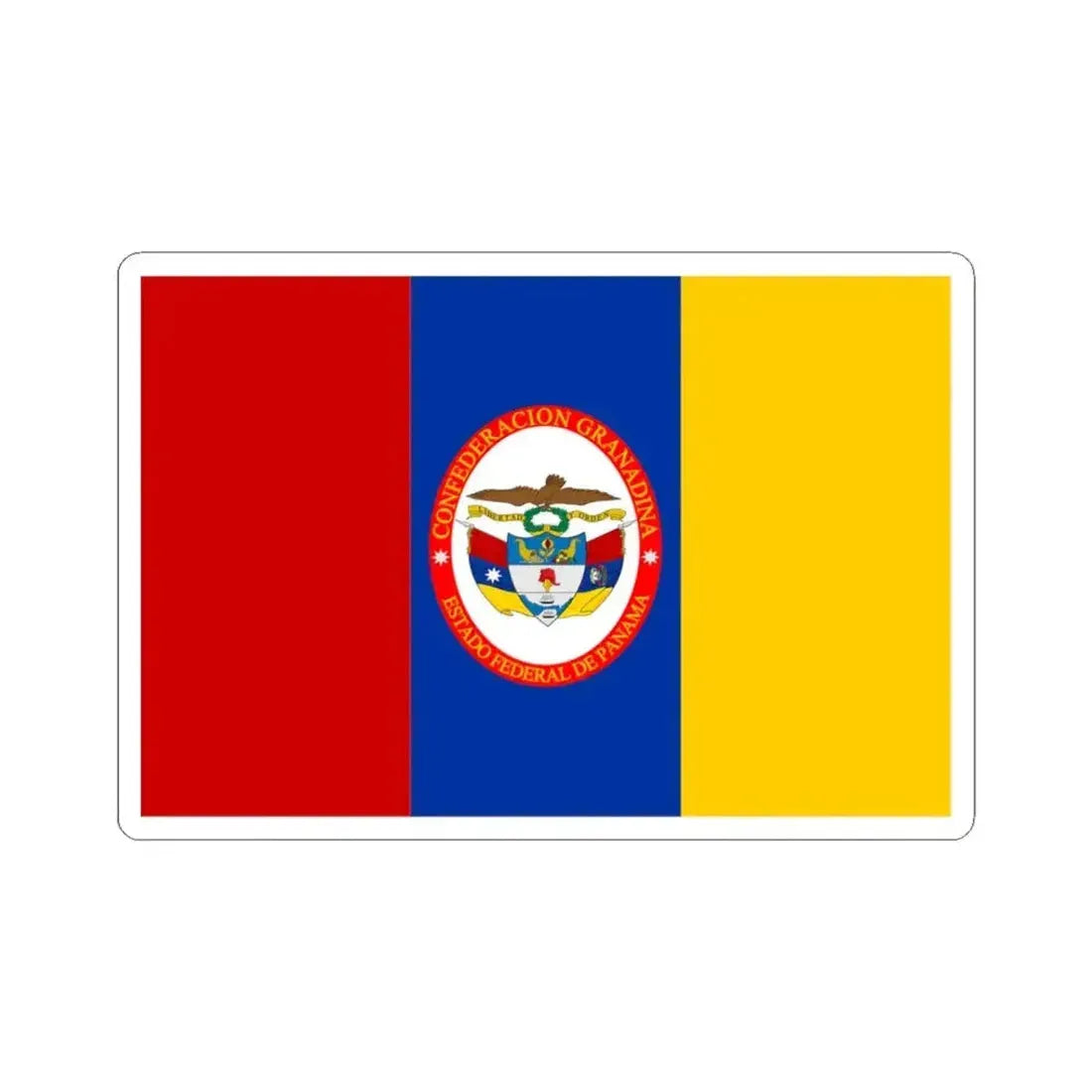 Flag of Federal State of Panama (Colombia) STICKER Vinyl Kiss-Cut Decal 3 Inch White - The Sticker Space
