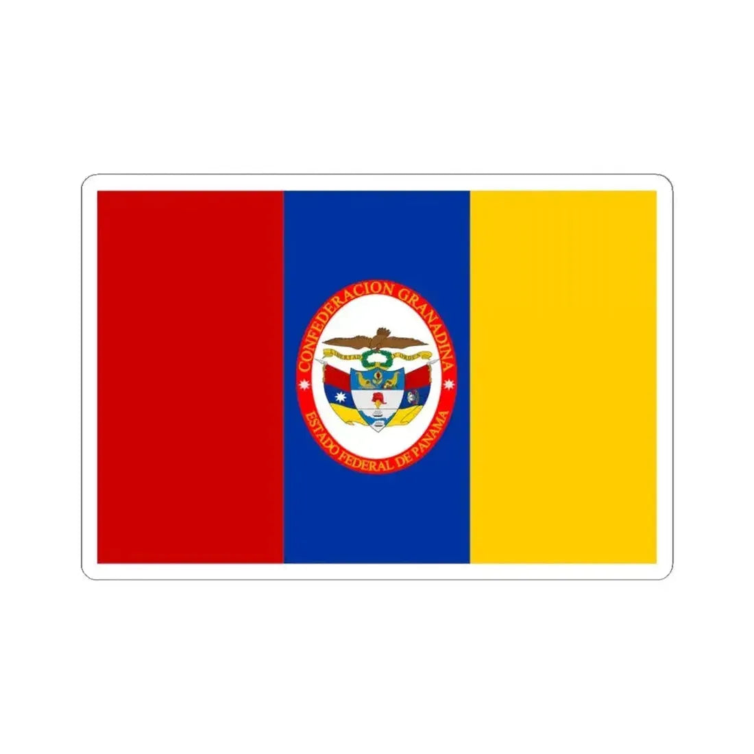 Flag of Federal State of Panama (Colombia) STICKER Vinyl Kiss-Cut Decal 4 Inch White - The Sticker Space