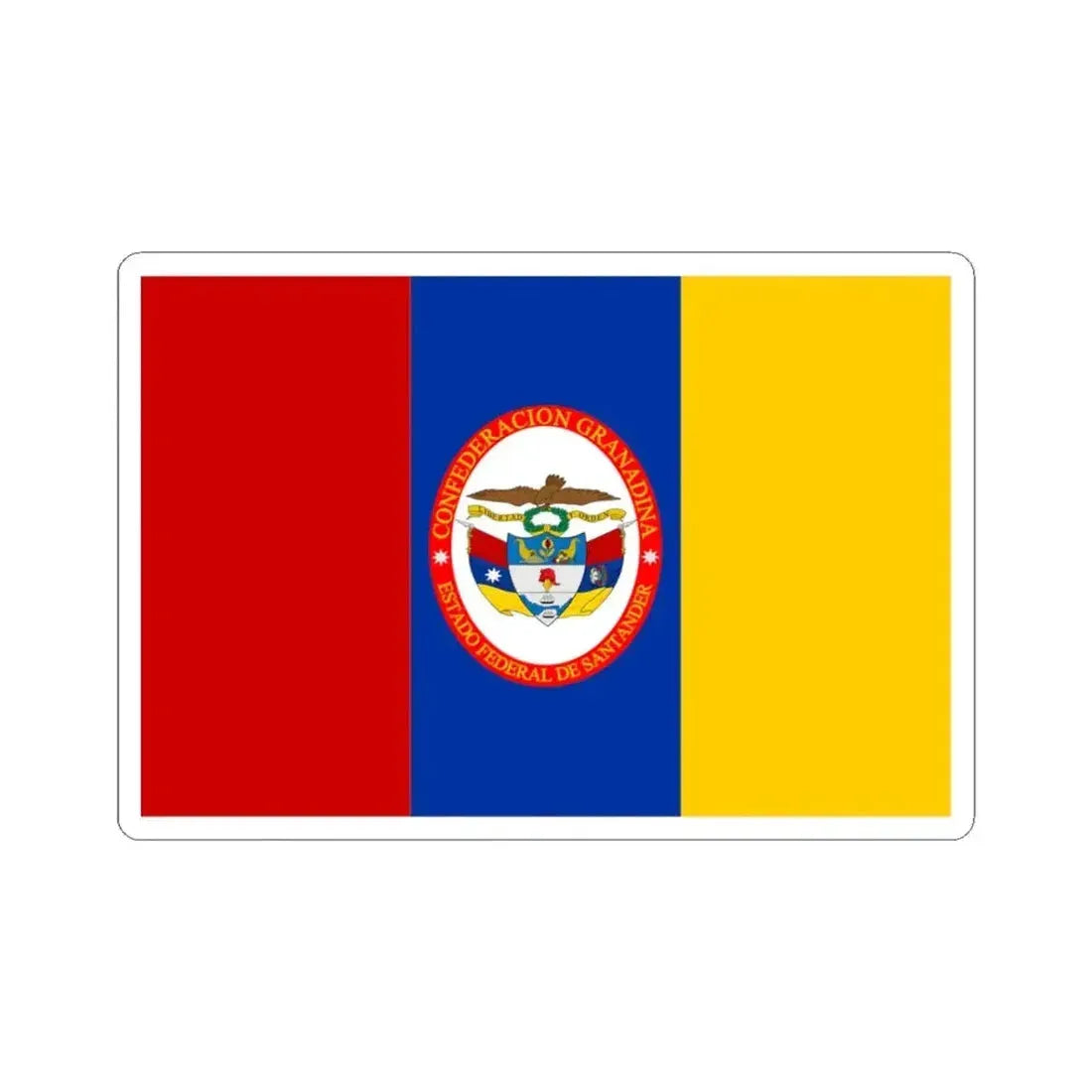 Flag of Federal State of Santander (Colombia) STICKER Vinyl Kiss-Cut Decal 3 Inch White - The Sticker Space