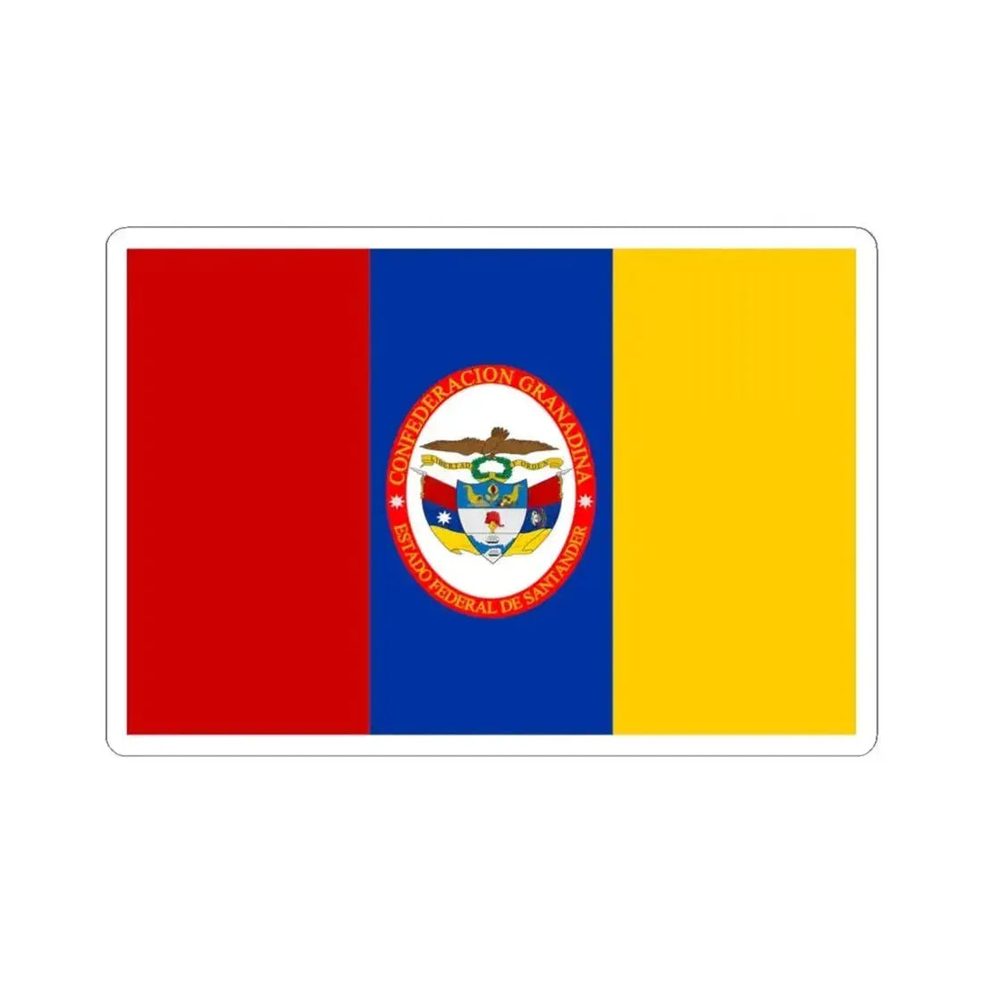 Flag of Federal State of Santander (Colombia) STICKER Vinyl Kiss-Cut Decal 4 Inch White - The Sticker Space