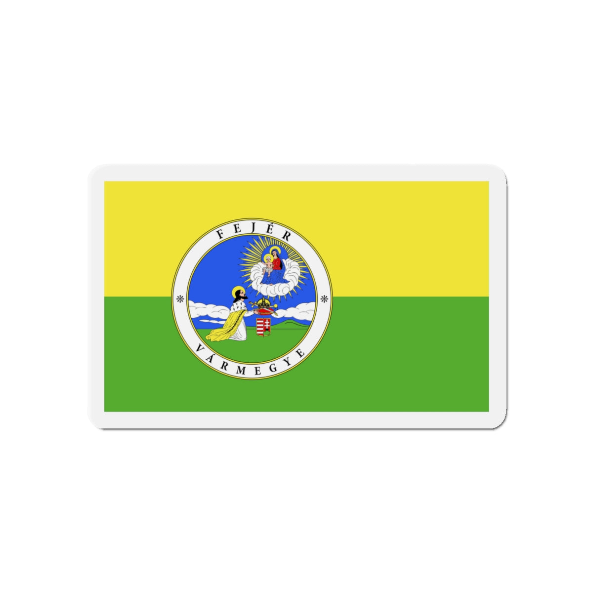 Flag of Fejér County Hungary - Die-Cut Magnet-4" x 4"-The Sticker Space