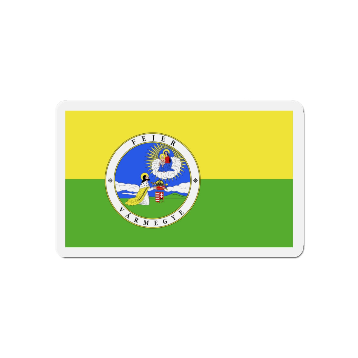 Flag of Fejér County Hungary - Die-Cut Magnet-5" x 5"-The Sticker Space