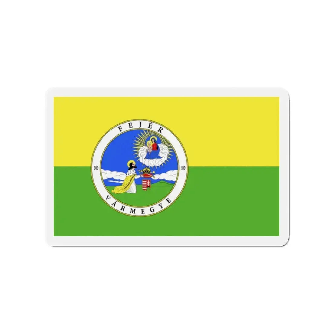 Flag of Fejér County Hungary - Refrigerator Magnet 2 Inch - The Sticker Space