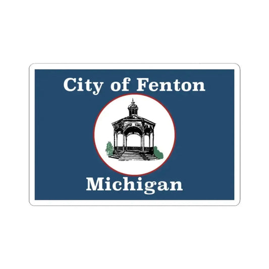 Flag of Fenton Michigan (United States) STICKER Vinyl Kiss-Cut Decal 2 Inch White - The Sticker Space