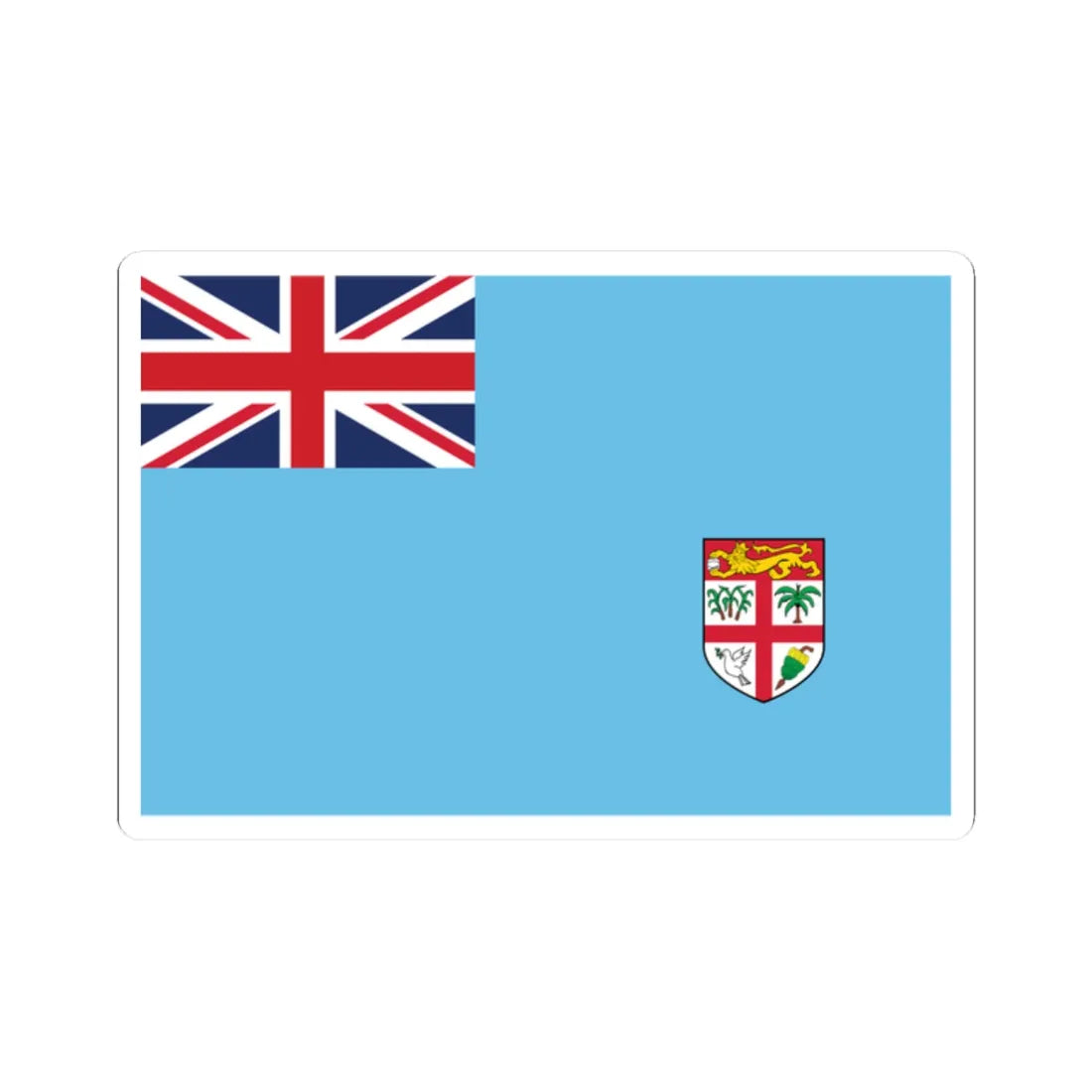 Flag of Fiji Coat of arms small (Fiji) STICKER Vinyl Kiss-Cut Decal 2 Inch White - The Sticker Space