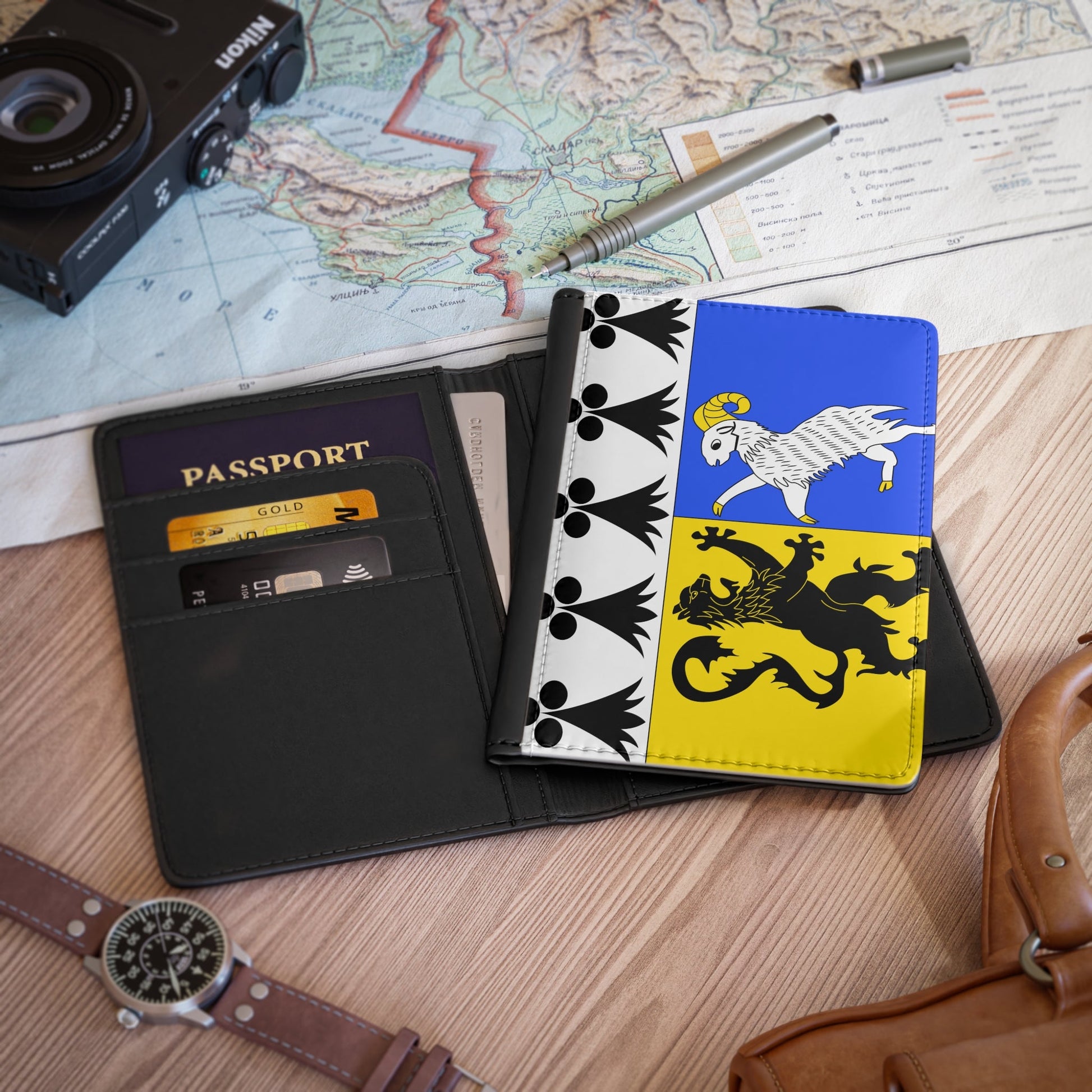 Flag of Finistère France 2 - Passport Holder-3.9" x 5.8"-The Sticker Space