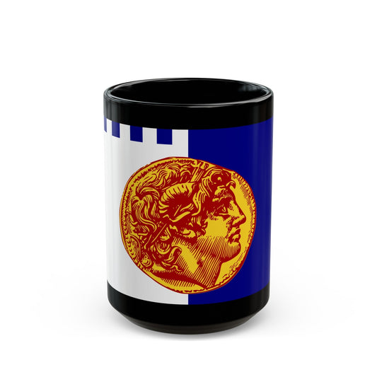 Flag of Flag of Thessaloniki Greece - Black Coffee Mug-15oz-The Sticker Space