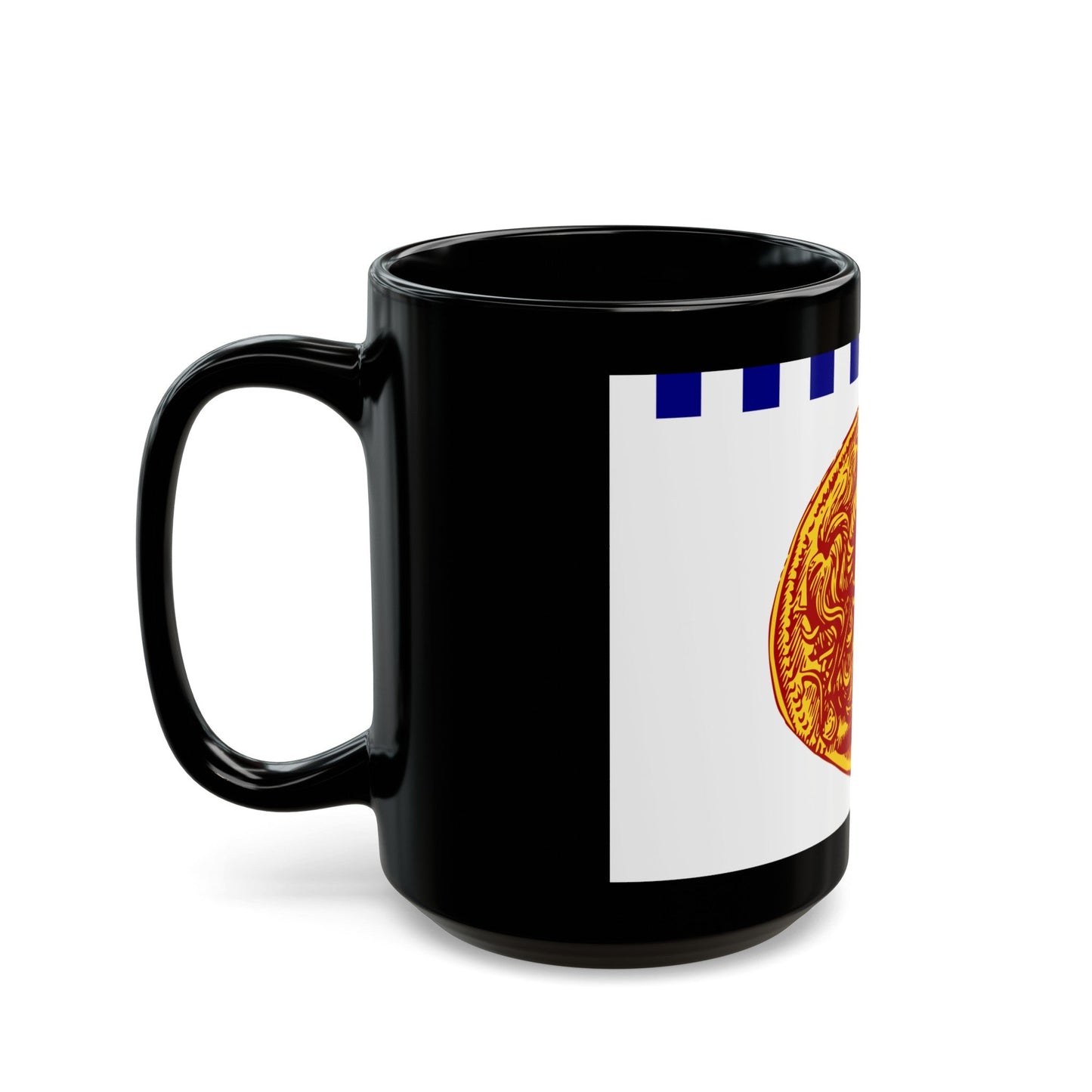 Flag of Flag of Thessaloniki Greece - Black Coffee Mug-The Sticker Space