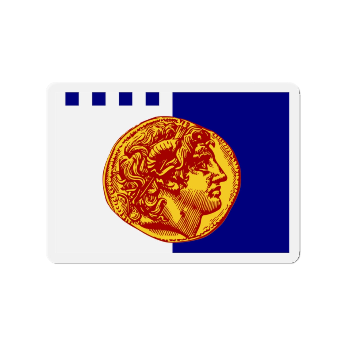 Flag of Flag of Thessaloniki Greece - Die-Cut Magnet-2" x 2"-The Sticker Space