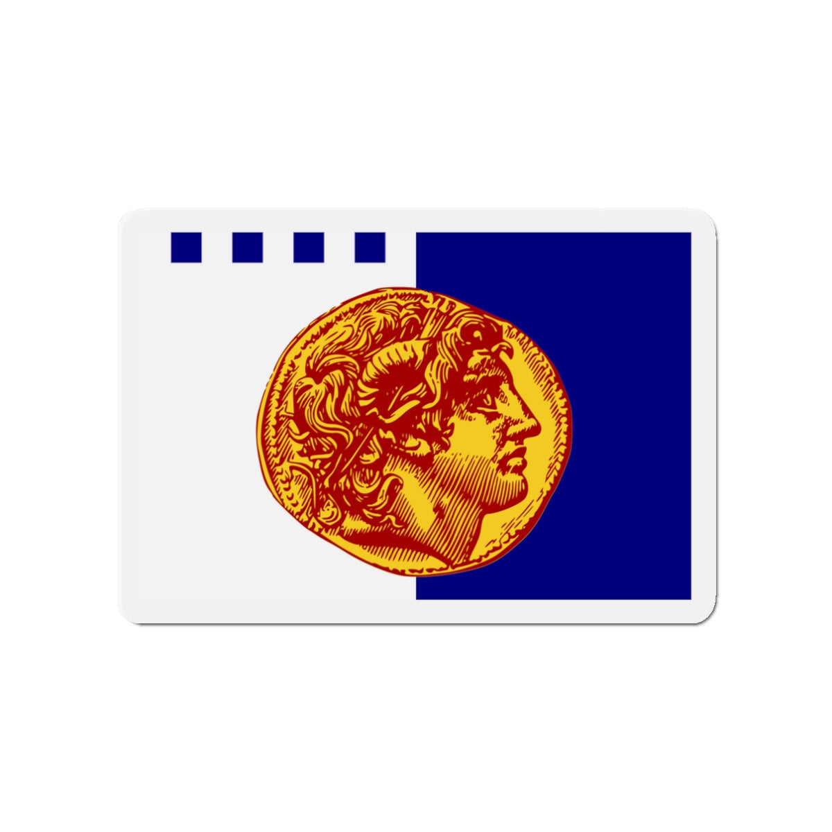 Flag of Flag of Thessaloniki Greece - Die-Cut Magnet-3" x 3"-The Sticker Space