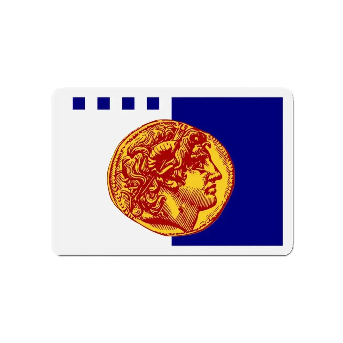 Flag of Flag of Thessaloniki Greece - Refrigerator Magnet 4 Inch - The Sticker Space
