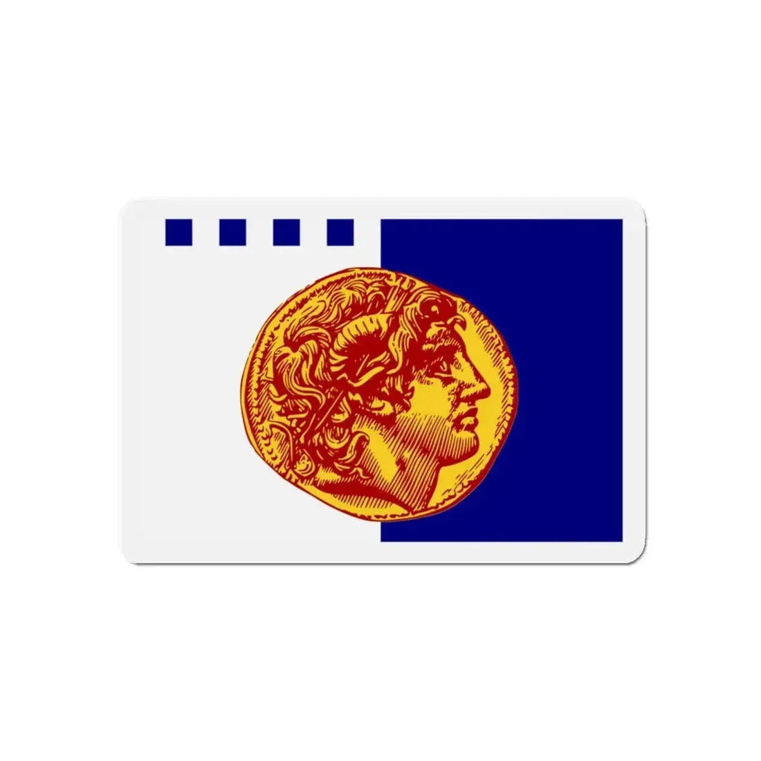 Flag of Flag of Thessaloniki Greece - Refrigerator Magnet 5 Inch - The Sticker Space