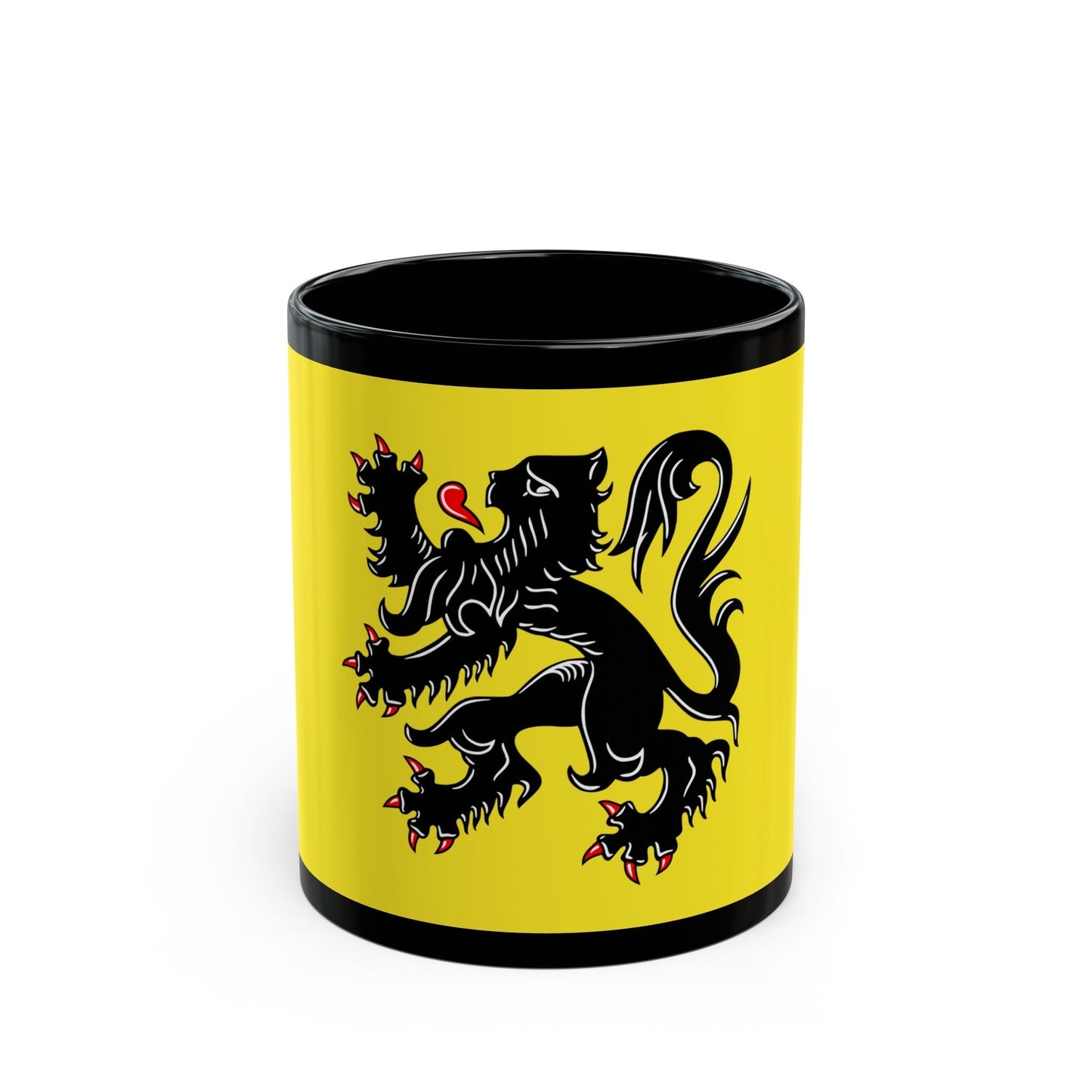 Flag of Flanders the Flemish Community and the Flemish Region Belgium - Black Coffee Mug-11oz-The Sticker Space